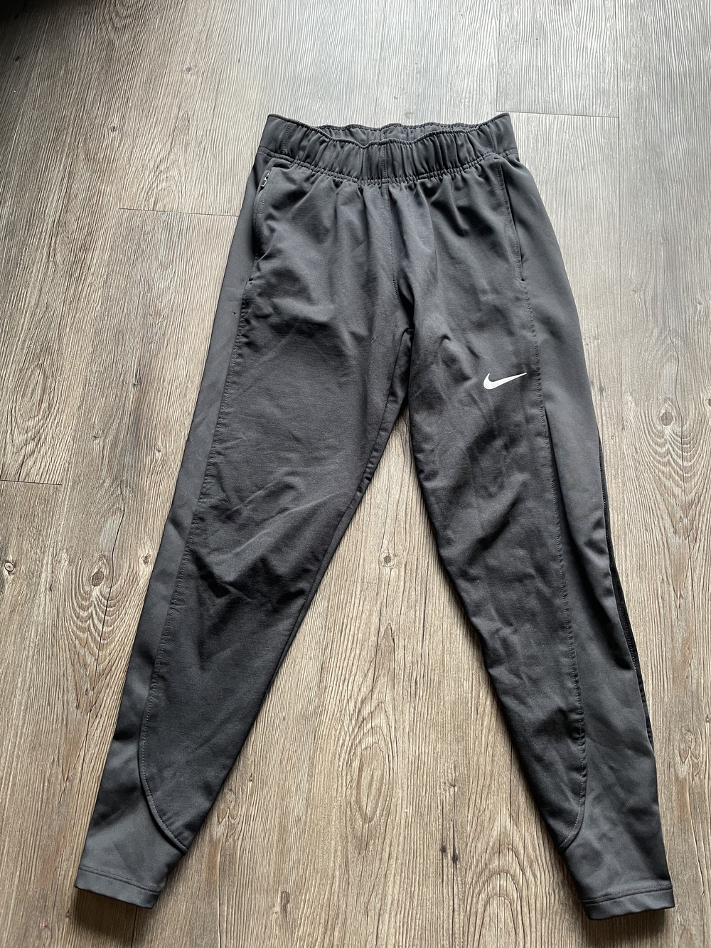 Nike Black Track Pants with White Swoosh